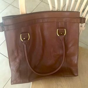 Leather banana republic tote w duster